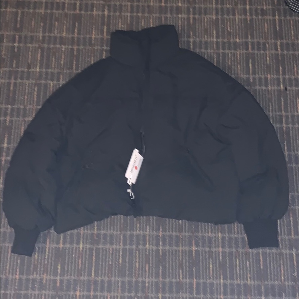 Black puffer coat